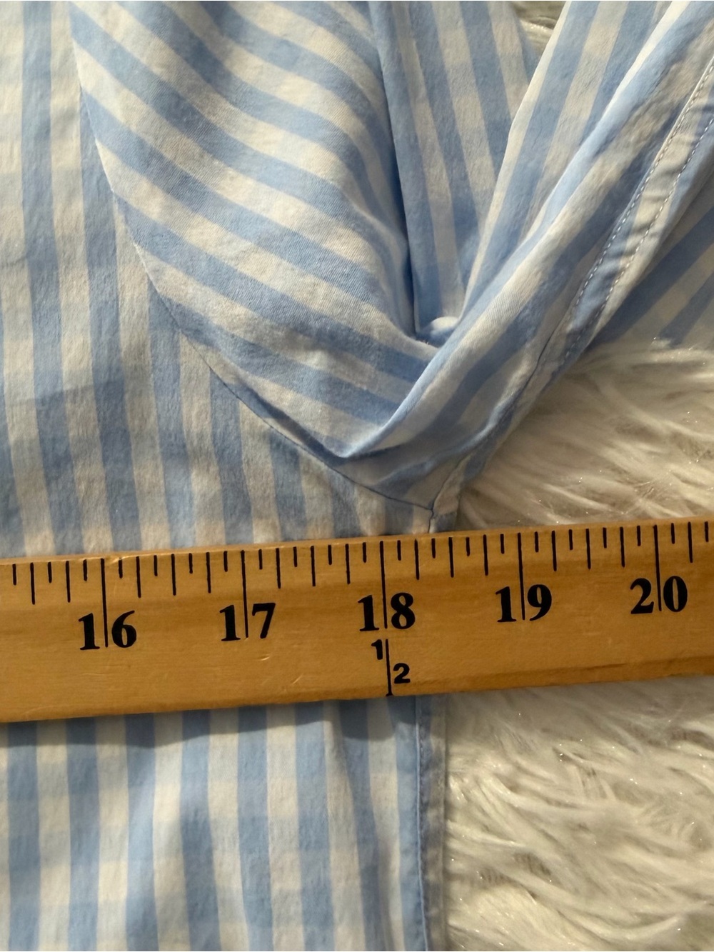 The Shirt Womens Blue Gingham Button Up Shirt Size Medium Preppy Office Casual - Picture 5 of 8